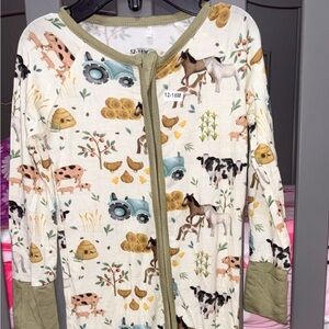 New- bamboo Farm Animal Print Baby zippy
